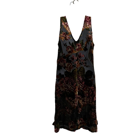 Sheer Floral Mini Sheer Boho Dress Made in US Sz L - Picture 6 of 10